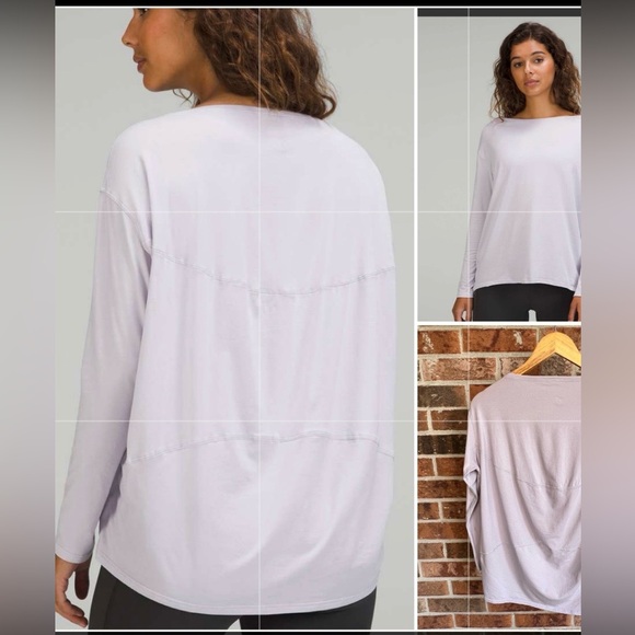 lululemon athletica Tops - Lululemon ^* 2022 Back In Action Cotton Long Sleeve Shirt Faint Lavender